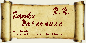 Ranko Molerović vizit kartica